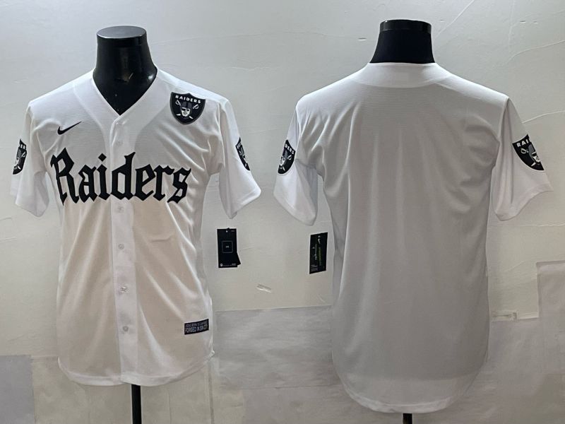 Men 2025 Oakland Raiders Blank white 6th generation Joint Name Nike Limited NFL Jersey style 02